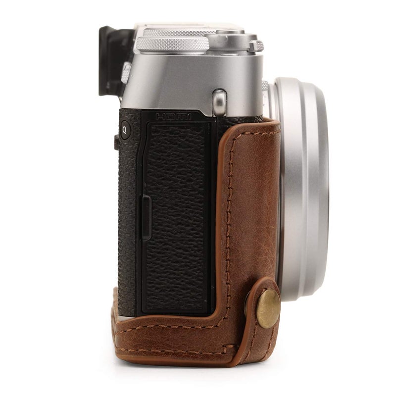 MegaGear MG1895 Ever Ready Genuine Leather Camera Half Case Compatible with Fujifilm X100V - Brown - Image 3